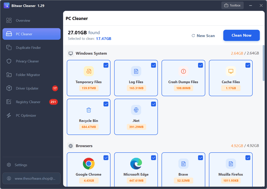 Bitwar Cleaner PC Cleaner